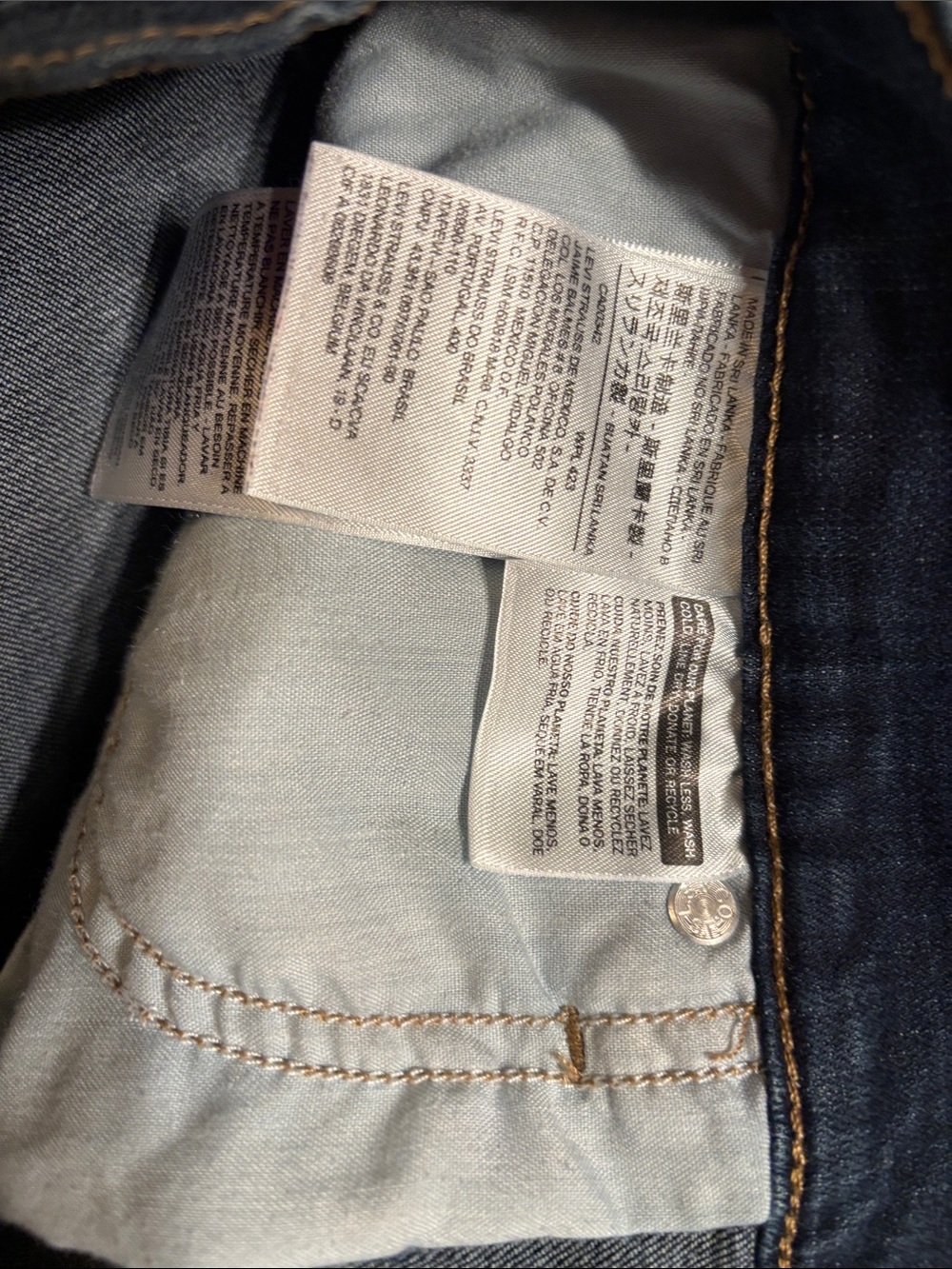 Levi's Dark Blue Denim Jean Shorts - Picture 5 of 5